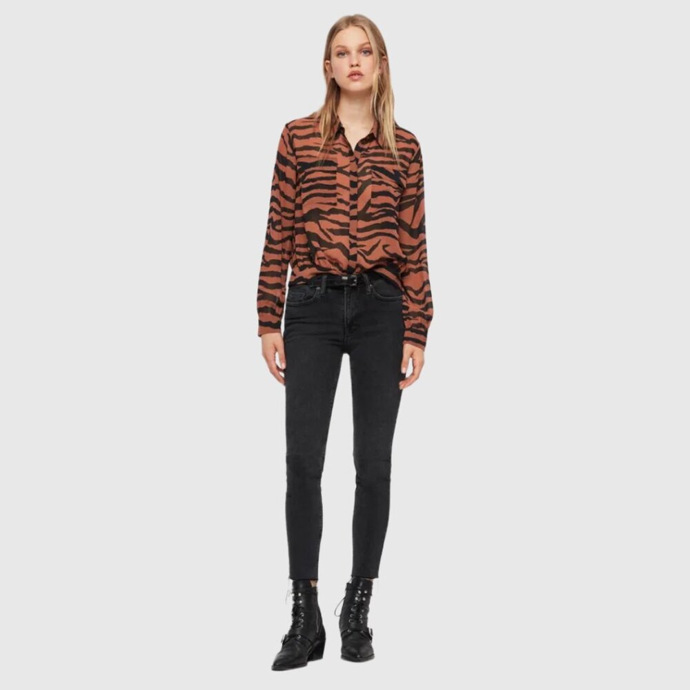 All Saints Adeliza Zephyr Animal Print‎ Shirt